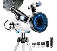 Télescope réfracteur d'astronomie professionnel pour adultes avec ouverture de 114 mm - Comprend un trépied, un multiplicateur 5x, un miroir lunaire - Explorez le monde avec clarté et précision