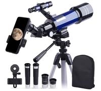 Télescope, télescope 16X-200X réfracteur HD de 70 mm, télescope astronomique à Monture AZ 400 mm avec trépied