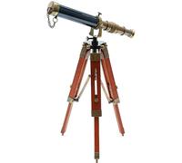 Télescope vintage de 22,9 cm - Instrument fonctionnel - Cadeau de collection (laiton antique + bois)
