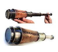 Télescope vintage pour adultes garçons et hommes - Lunette de pirate, scouts, accessoire de navire, capitaine de costumade - Cadeau pour communion et baptême (lunette 45,7 cm)