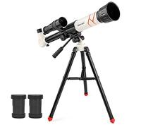 Télescopes éducatifs pour enfants avec 3 oculaires grossissants, clip de téléphone pour enfants, débutants, type de réfraction, jouet éducatif scientifique, trépied pliable, tige de réglage de l'angle