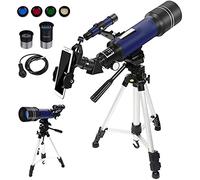 Télescopes pour l'astronomie Télescopes réfracteurs de 70 mm avec trépied réglable, obturateur Photo et 4 filtres lunaires pour télescope pour Adultes et Enfants Vision