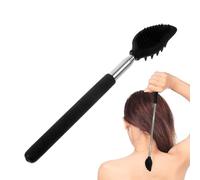 Telescopic Back Scratcher - Silicone Brush Body Scrubber, Hand Massager Portable Tool, Stainless Steel Handle Design, Ideal for Kids, Adults, Home, Travel, Relaxation, Spa, Self Heal