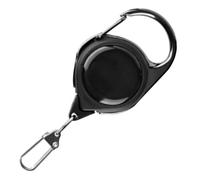 Telescopic Badge Holder - Outdoor Multipurpose Reel | Lightweight Retractable Clip | Black Portable Keychain For Travel, Work, Office Security, Student Identity, Key Organizer