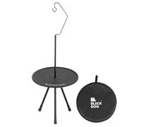 Telescopic Dining Table with Lamp Stand Adjustable Portable Foldable Table Aluminum Alloy for Outdoor Activities