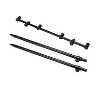 Telescopic Fishing Rod Bracket, 2 Section Aluminum Alloy Angle Rod Rest with Thread, Adjustable Height Angle Pole Holder for Outdoor Fishing (2 * 45.5cm Ground Plug)