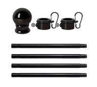telescopic Flag Pole - 6ft Residential Mounts, Garage Yard Patio Fence Roof Wall Garden Stand, Holiday Celebration Decoration Flagpole | portable Outdoor Steel Residential Pole For Garage Fence