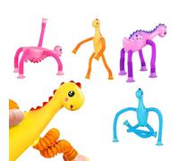 Telescopic Suction Cup Toy - Lot de 4 Jouets de Basket-Ball pour - Bendable Features Enable Easy Creg Stuffer with Lights for Birthday Prize Festival Travel Game Entertainment