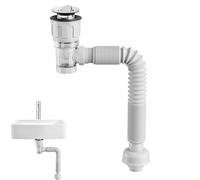 Telescoping Drain Pipe - Tuyau d'évier expandable, Universal Ajustable Connector, Leak Resistant Waste Hose | Plumbing Replacement Part for Bathroom Kitchen Wash Basin Utility Sink Water Outlet Repair