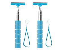 Telescoping Side Mirror Squeegee, Car Mirror Cleaner with Telescopic Long Rod, Portable Cleaning Tool for Rainy Foggy Weather, for All Vehicles (Blue,2pcs)