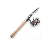 Télescopique Canne à pêche télescopique en Carbone for débutants, 2,1 m, Portable, avec Moulinet et Moulinet Accessoires(2.4M Rod 3000 Reel)
