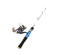 Télescopique Portable Ensemble Canne à pêche d'hiver et Moulinet de 58 cm, sur Glace en Carbone, matériel for débutants(Blue)