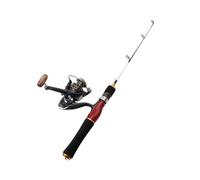 Télescopique Portable Ensemble Canne à pêche d'hiver et Moulinet de 58 cm, sur Glace en Carbone, matériel for débutants(Red)
