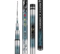 Télescopique Portable Grande Canne à pêche à la Carpe argentée à Grosse tête, Canne à pêche à la Main légère à Plate-Forme for Poisson géant à l'esturgeon Vert(5.4M)