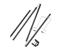 Télescopique Poteau Lumière Camping avec Support de Lanterne, Base Trépied Pliable et Crochet Suspension - Lampe Extérieure pour Le, VR, l'Éclairage Portable(with Ground Plug (Double Hook))