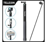 TELESIN 1.2M 3M fibre de carbone Selfie bâton monopode extensible avec 1/4 vis pour GoPro Insta360 Osmo Action DJI caméra d'action 3M