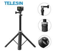 TELESIN 360 ° Trépied pliable pour perche à Selfie, Rotation 1.5M, pour GoPro Hero 13 12 11 10 9 8 7 6 5 Insta360 DJI Osmo Action