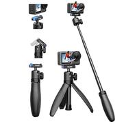 TELESIN 40cm Mini Perche à Selfie avec Trépied, Fixation Magnétique Rapide, Poignée Antidérapante, Portable Monopied pour Vlog, Tige Extensible 360° pour DJI Osmo Action 6/5 Pro/4/3