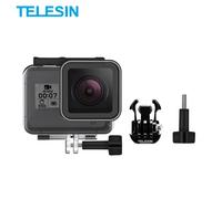 TELESIN 40M boîtier de boîtier sous-marin housse étanche pour Gopro Hero 8 couvercle de lentille en verre trempé accessoires de caméra transparents