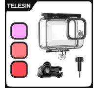 TELESIN 60M boîtier étanche pour GoPro Hero 13 12 11 10 9 couvercle de boîtier de plongée sous-marine avec filtre accessoires de caméra d'action
