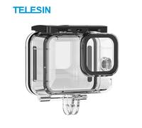 TELESIN Action Camera Housse de protection étanche sous-marine 45m / 148ft boîtier de plongée sous-marin accessoires de remplacement pour GoPro Hero 9 caméra noire