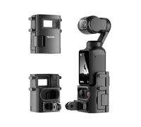 TELESIN Adaptateur d'extension pour DJI Osmo Pocket 4 3 - Cage de Protection Double Griffe avec Adaptateur Amovible à Double Griffe (Interrupteur Avant/arrière) et Verrouillage de sécurité