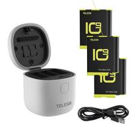 Telesin Allin Box Chargeur étanche à trois canaux + 3 batteries pour Gopro Hero 10 / 9 (Gp-Btr-906-Gy-B)