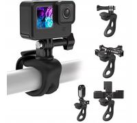 TELESIN Anneau de fixation multifonction en silicone pour guidon de vélo GoPro, Insta360, DJI et autres caméras d'action (Noir)
