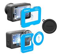TELESIN [AR-Ultra] Protecteur d'écran et d'objectif avec couvercle d'objectif en silicone pour DJI Osmo Action 6, revêtement antireflet AR pour vlogging en plein air, avec cadre d'alignement