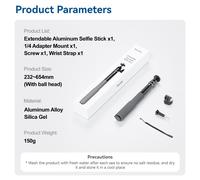 TELESIN-Bâton à selfie étanche,monopode flottant,rotation à 360 °,rotule,perche à selfie pour GoPro DJI Osmo Action Insta360 - Type Selfie Stick
