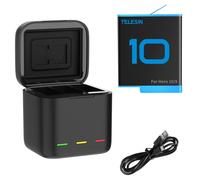 Telesin boîte de chargement triple pour batterie GoPro 9/10/11/12 avec 1 batterie incluse