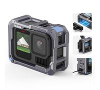 TELESIN Boîtier de cadre en alliage d'aluminium amélioré pour Go Pro 13, 12, 11, 10, 9 noir, prend en charge le système de libération rapide Go Pro 13, avec filetage de 6,35 mm et griffe froide pour