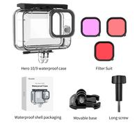 TELESIN-Boîtier étanche avec filtre pour caméra d'action,couvercle de boîtier de plongée sous-marine,accessoires - Case Filter Set