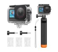 TELESIN Boîtier étanche pour Action 6 - Boîtier sous-marin - Cage + bâton flottant de 60 m - Plongée sous-marine - Avec support à dégagement rapide - Action à vis - 6 accessoires