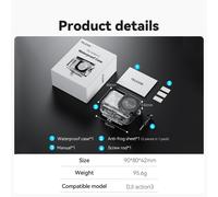 TELESIN-Boîtier étanche pour DJI OSMO Action 3,4,5Pro,housse de boîtier de plongée sous-marine,accessoires de - For DJI Action 3 4