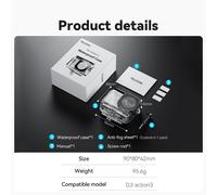 TELESIN-Boîtier étanche pour DJI OSMO Action 3 4 5Pro,housse de protection haute résistance pour plongée - For Action 4 3