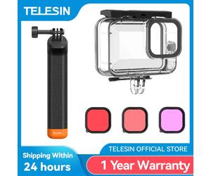 TELESIN-Boîtier étanche pour GoPro, couvercle de boîtier de plongée sous-marine avec filtre de plongée, accessoires GoPro, 13, 12, 11, 10, 9, 60m