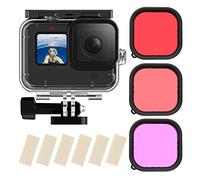 TELESIN Boîtier étanche pour GoPro Hero 9 Noir, 50 m de Profondeur sous-Marine Coque de Protection Transparente avec Support à dégagement Rapide pour caméra d'action GoPro HERO9 Noir