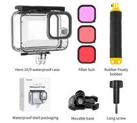 TELESIN-Boîtier étanche pour la plongée sous-marine avec filtre de plongée,accessoires pour caméra d'action,45m,pour GoPro fore12 11 10 9 - Type Buoyancy bar set #A