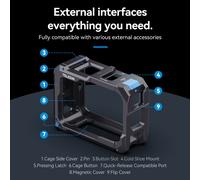 Telesin boîtier métallique pour GoPro Hero 13 avec charge magnétique