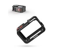 TELESIN Cage de caméra ultra légère 54 g pour DJI Action 5 Pro Action 4 Action 3, cage de protection vidéo avec griffe, filetage 6,35 mm, bouton d'obturation, connecteur magnétique à dégagement rapide