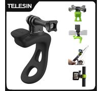 TELESIN Support guidon en silicone Anneau multifonction réglable pour GoPro Insta360 DJI Noir