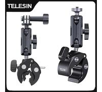 TELESIN Pince support guidon aluminium – bras 360°, trou 1/4" pour GoPro/DJI/OSMO/Insta360