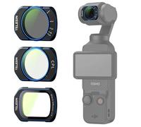 TELESIN Kit de filtres pour DJI Osmo Pocket 4/3 & Xtra Muse - Filtre ND Variable VND 2-32, CPL & Black Mist 1/4, Verre Optique HD Multicouche, Accessoire Filtre Objectif pour Voyage