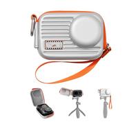 TELESIN DisAdv Mini sac de transport pour DJI Osmo Action 6/5 Pro/4, Xtra Edge Pro/Edge, appareil photo et cage - Sac de rangement rigide étanche - Organiseur de voyage - Argenté