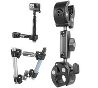 TELESIN Duall Support de Serrage à Boule pour bâton de Montage sur Guidon de vélo, Moto, Accessoires compatibles avec GoPro Hero 13 12 11 10 9 8 Insta360 X3 X4 Go3 DJI Osmo Action 5 Pro 4 Pocket 3