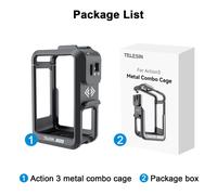TELESIN-Étui à cadre en alliage pour DJI ACTION 4 et 3,support à dégagement rapide en métal avec sabot froid,étui - Protective Case