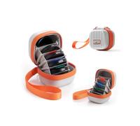 TELESIN Étui de filtre rigide pour caméra d'action jusqu'à 48 mm, sac de rangement étanche et résistant à la poussière avec dragonne + mousqueton pour filtre ND UV CPL (argenté)