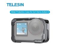 TELESIN Étui de protection en alliage d'aluminium à déverrouillage rapide pour DJI Action 6, avec vis de 1/4 de pouce