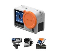 TELESIN Étui de Protection en Silicone pour DJI Osmo Action 6 avec Cache Objectif & Cordon, Étui Anti-Chocs Anti-Rayures Lavable Anti-Dérapant Anti-Poussière, Accessoire pour Action 6 (Bleu-Gris)